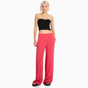 Bershka | Wide-leg crepe pants w/ pockets
